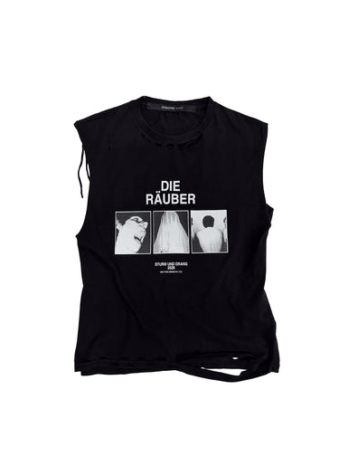 Eet T-Shirt Black Cotton Distressed ‘Die Raeuber’