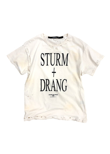 Eet T-Shirt Off-White Cotton Stains Distressed ‘Sturm und Drang’