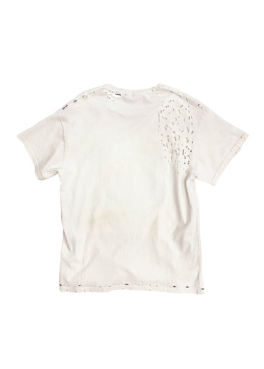 Eet T-Shirt Off-White Cotton Stains ‘Distressed Was Ich Bin’