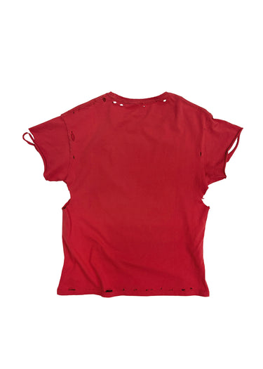 Eet T-Shirt Red Cotton Distressed Gloves