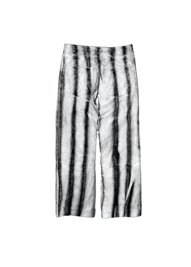 Etteragic Pants White Denim Stripes Black