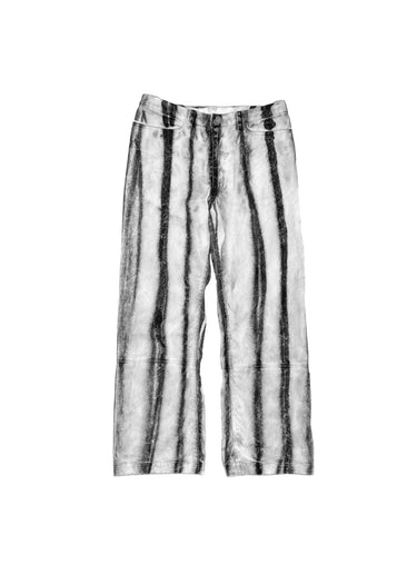 Etteragic Pants White Denim Stripes Black