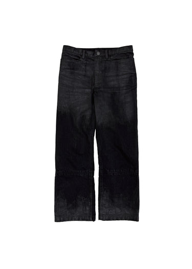 Etteragic Pants Black Denim Washed Waxed