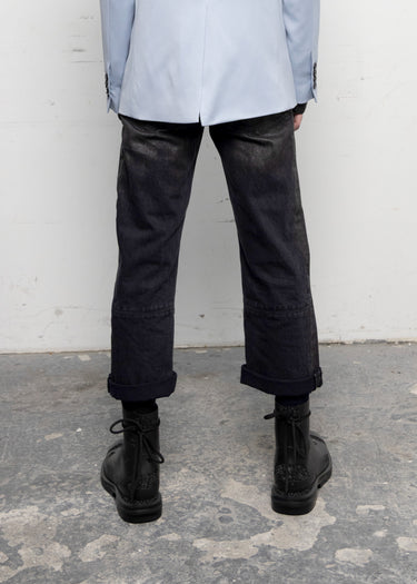 Etteragic Pants Black Denim Washed Waxed