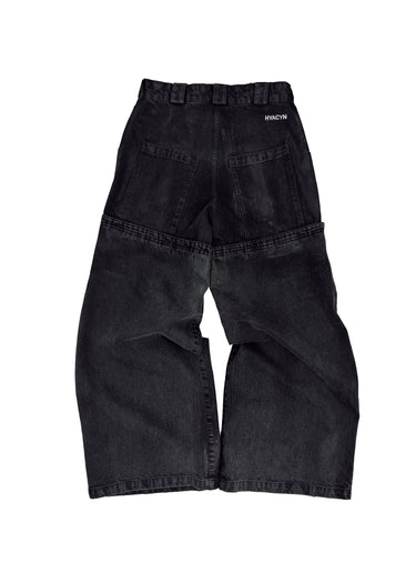Sevar Rof Low Pocket Pants Black Washed Waxed Distressed